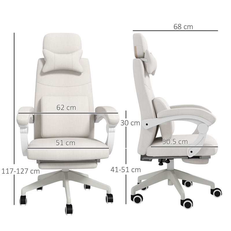 Vinsetto Home Office Chair Reclining Computer Chair w/ Lumbar Support