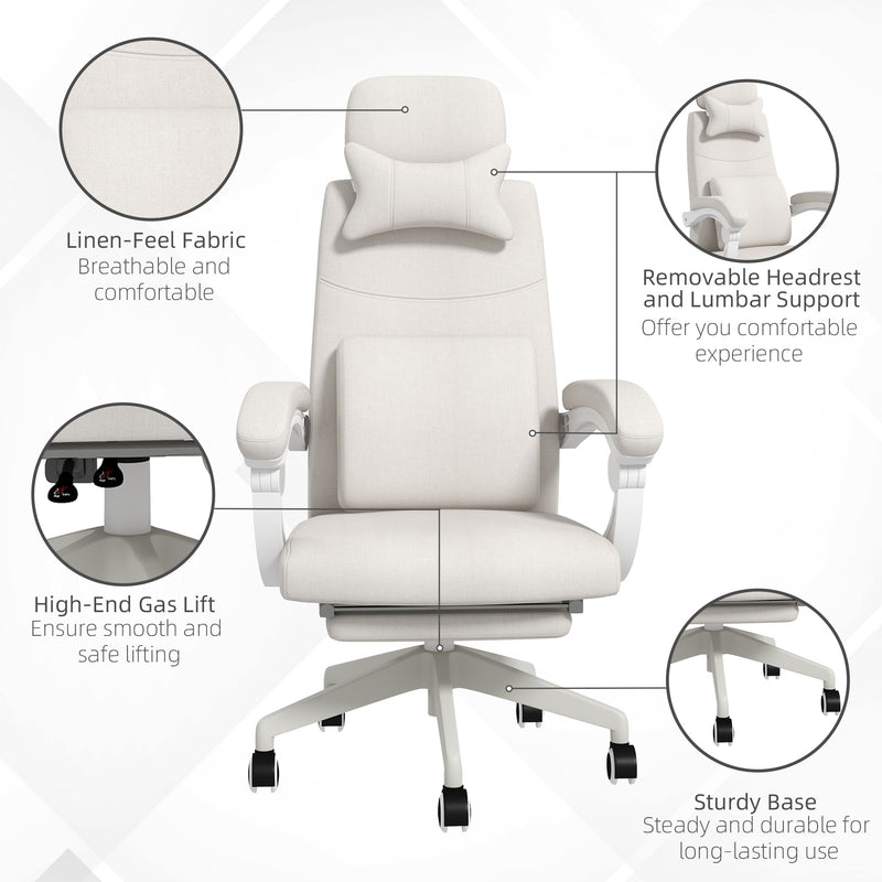 Vinsetto Home Office Chair Reclining Computer Chair w/ Lumbar Support