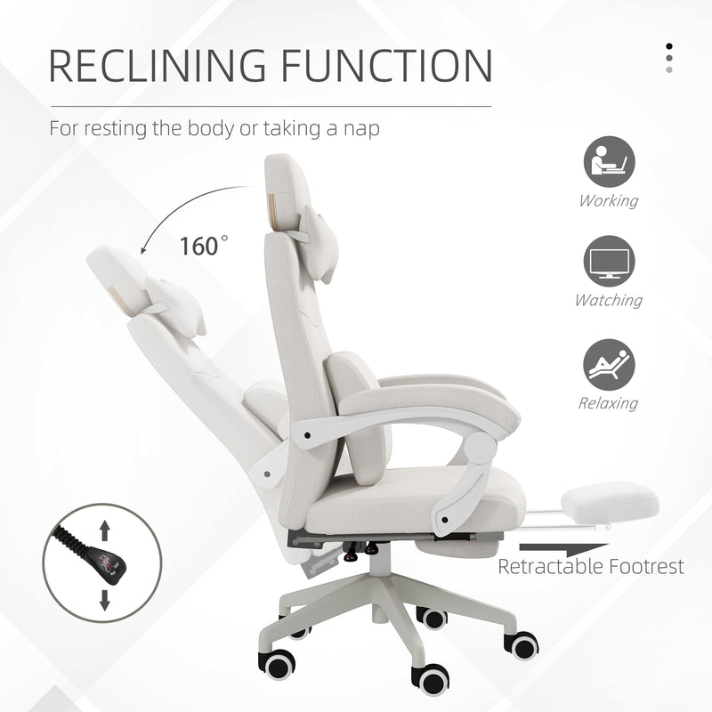 Vinsetto Home Office Chair Reclining Computer Chair w/ Lumbar Support