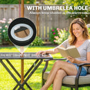 Outsunny Folding Square Garden Dining Table With Parasol Hole