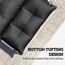 Outsunny Garden Lounge Chair Cushions Set of 2, 220gsm Fabric, Black