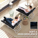 Outsunny Garden Lounge Chair Cushions Set of 2, 220gsm Fabric, Black