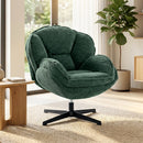HOMCOM Accent Chair with Swivel for Living Room Dark Green