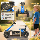 AIYAPLAY Pedal Go-Kart for Kids with Silent EVA Wheels, Metal Frame
