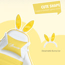 Vinsetto Racing Style Gaming Chair With Footrest Removable Rabbit Ears, Yellow