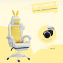 Vinsetto Racing Style Gaming Chair With Footrest Removable Rabbit Ears, Yellow