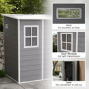 Outsunny Lean to Garden Shed 4'x5' Plastic Tool Storage House w/ Lockable Door