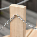 Outsunny Fir Wooden Garden Bridge, Arch Walkway with Metal Chain Railings