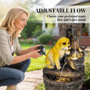 Outsunny Garden Water Feature, Freestanding Water Fountain with LED Lights