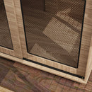 PawHut Dog Crate Furniture w/ Sliding Door, Walnut Brown