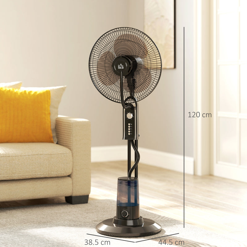 HOMCOM Spray Misting Fan, Pedestal Fan w/ Oscillation, Tilt, 4 Speeds