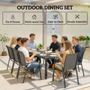 Outsunny 9 Pieces Patio Dining Set With Stackable Chairs, Dark Grey