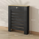 HOMCOM Radiator Cover With Drawer, Horizontal Slat Black