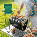 Outsunny Charcoal BBQ Grill Portable With Tilting Grate Black