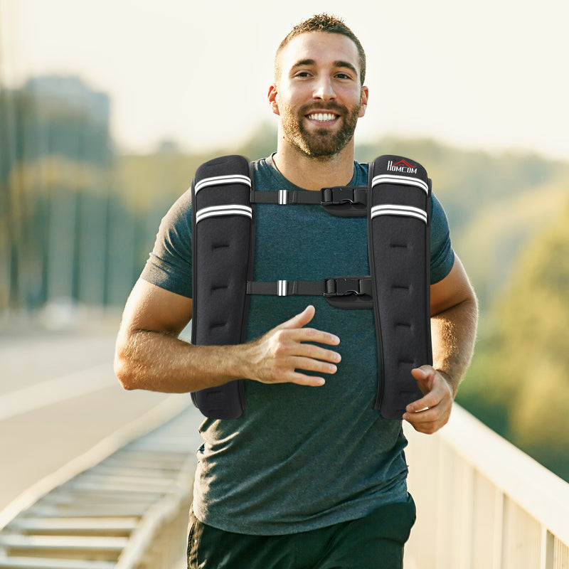 HOMCOM Weighted Vest with Adjustable Straps, Pocket, Reflective Strips