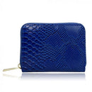 Snake Print Short Purse - Blue