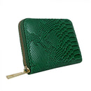 Snake Print Short Purse - Green