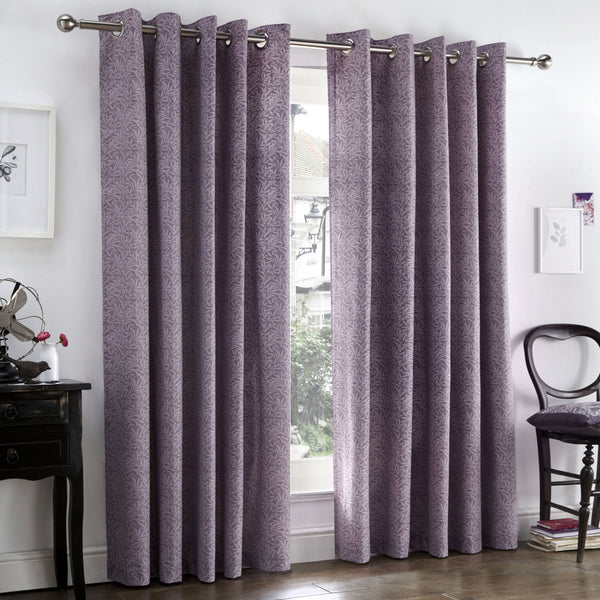 D & D Hanworth Eyelet Curtains in Heather