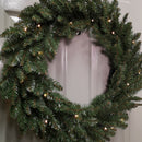 60cm Plain Green Christmas Wreath with 50 Warm White LEDs and 160 Bullet Tips