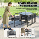 Outsunny Garden Dining Set, Outdoor Table and Chairs with Foldable Backrest