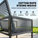 Outsunny Garden Dining Set, Outdoor Table and Chairs with Foldable Backrest