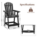 Set Of 2 Outdoor Bar Stool With Armrest