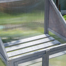 1.2m x 0.69m Small Grey Wooden Mini Greenhouse Cold Frame