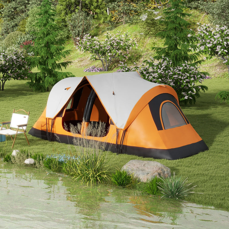 2 room camping tent Outsunny 2 Room Camping Tent with Waterproof Rainfly & Screen Panels O