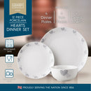 Lewis's 12 Piece Dinner Set - Hearts