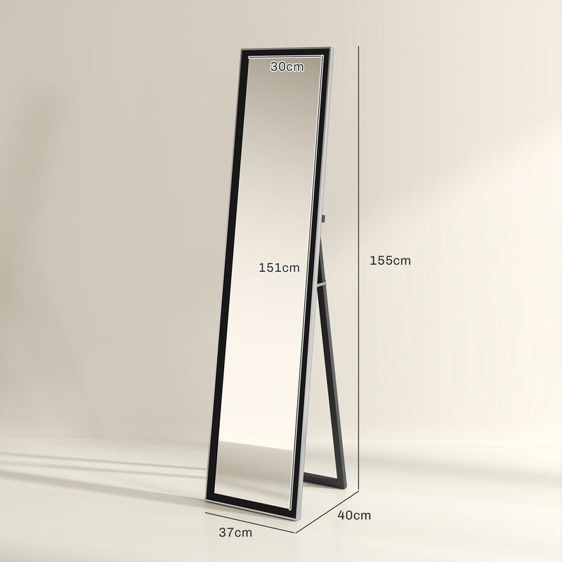 HOMCOM Floor Mirror Wall Mounted Leaning Standing Mirror