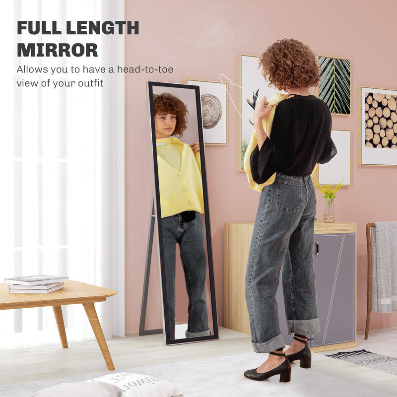 HOMCOM Floor Mirror Wall Mounted Leaning Standing Mirror