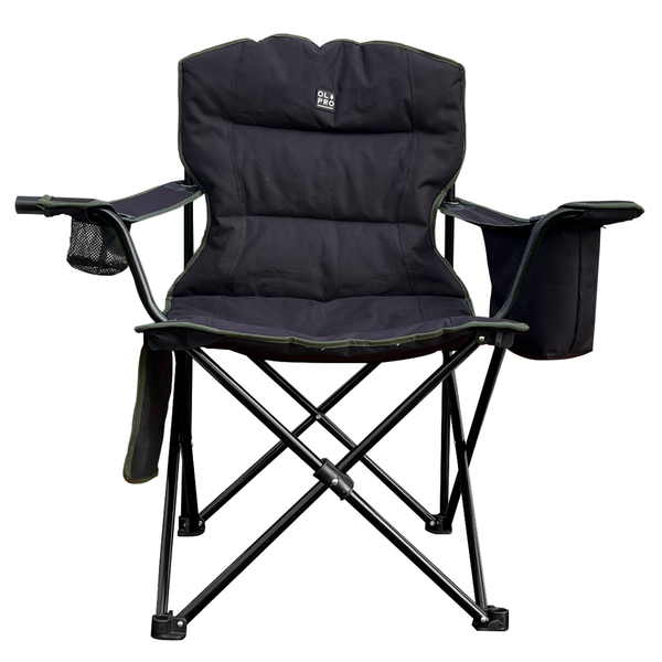Henwick Padded Folding Camp Chair Black & Green