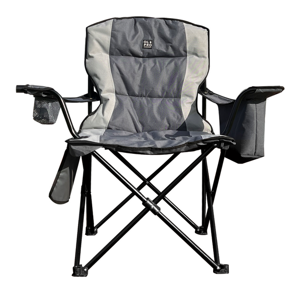 Henwick Padded Folding Camp Chair - Grey & Charcoal