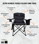 Henwick Padded Folding Camp Chair Orange & Black