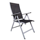 Outdoor Garden Patio Multi Position Reclining Folding Chair in Black and Silver