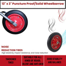 65 Litre 60kg Capacity Galvanised Samuel Alexander Metal Garden Wheelbarrow with Solid Puncture Proof Tyre