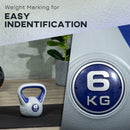 SPORTNOW 6kg Kettle Bell with Handle for Home Gym, Purple and Grey