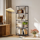 HOMCOM Industrial Bookshelf, Freestanding Bookcase, Dark Grey and Black