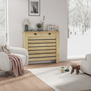 HOMCOM Radiator Cover With Drawer, Horizontal Slat, 111cm, Oak