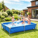 Outsunny Metal Frame Swimming Pool, Rectangle Frame Pool, 229 x 160 cm, Blue