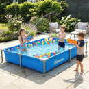 Outsunny Metal Frame Swimming Pool, Rectangle Frame Pool, 229 x 160 cm, Blue