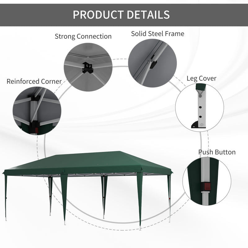 Outsunny 6 X 3(m) Pop Up Gazebo Patio Party Event Heavy Duty Canopy