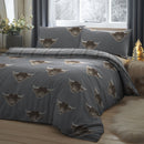 Fusion Highland Cow Duvet Cover Set in Grey