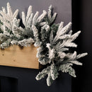 1.8m Snow Flocked Lapland Christmas Garland With 150 Tips