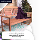 Hawkshead 2 Seater Outdoor Wooden Garden Patio Bench