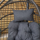 Samuel Alexander Grey Hanging Egg Chair With Stand Waterproof Cover And Cushions Steel Frame Rattan Outdoor Swing Chair Garden Seat Hammock Balcony Conservatory Furniture