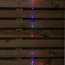 1.3m X 1.2m Light Up Snowflake Christmas Curtain Lights With 390 Rainbow & Orange Twinkling LEDs