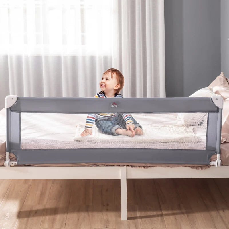 HOMCOM Children's Protective Bed-Side Guard - Grey