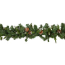 270cm (9ft) x 25cm Snow Tipped King Fir Christmas Garland with Pine Cones