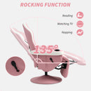 HOMCOM Manual Recliner Armchair PU Sofa Chair W/ Footrest & 135° Reclining Salon Chair